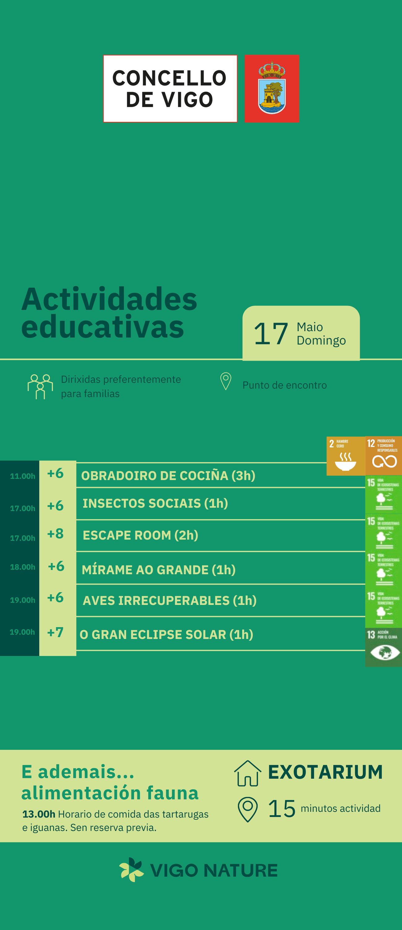 Actividades en Vigo Nature Domingo 17 de Mayo
