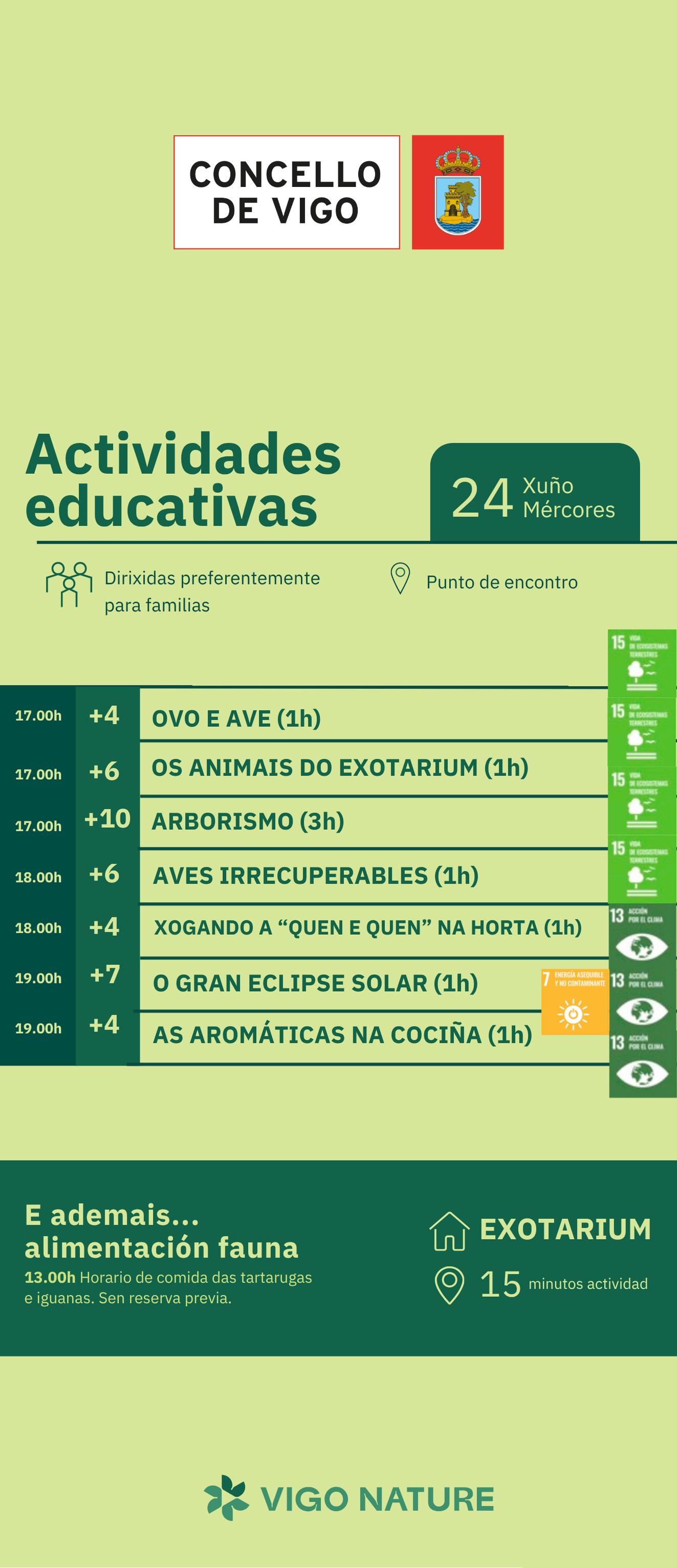 Actividades en Vigo Nature Mi�rcoles 24 de Junio